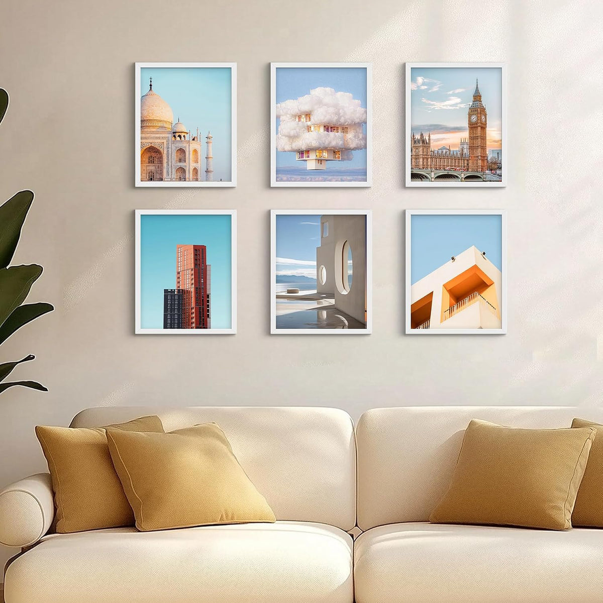 BESCRCL 11x14 Picture Frame Set of 6, Gallery Wall Decor Frames, White