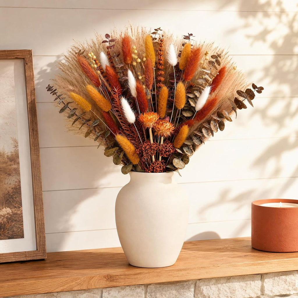Umero Natural Dried Flower Bouquet - 17" Boho Fall Pampas Grass
