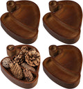 Jingmore 4 Pcs Christmas Wooden Bowl Santa Hat Tray Dough Charcuterie Board Rustic Xmas Sushi Plate Hand Carved Wood Bowl Paulownia Bowls for DIY Decoration Dining Home