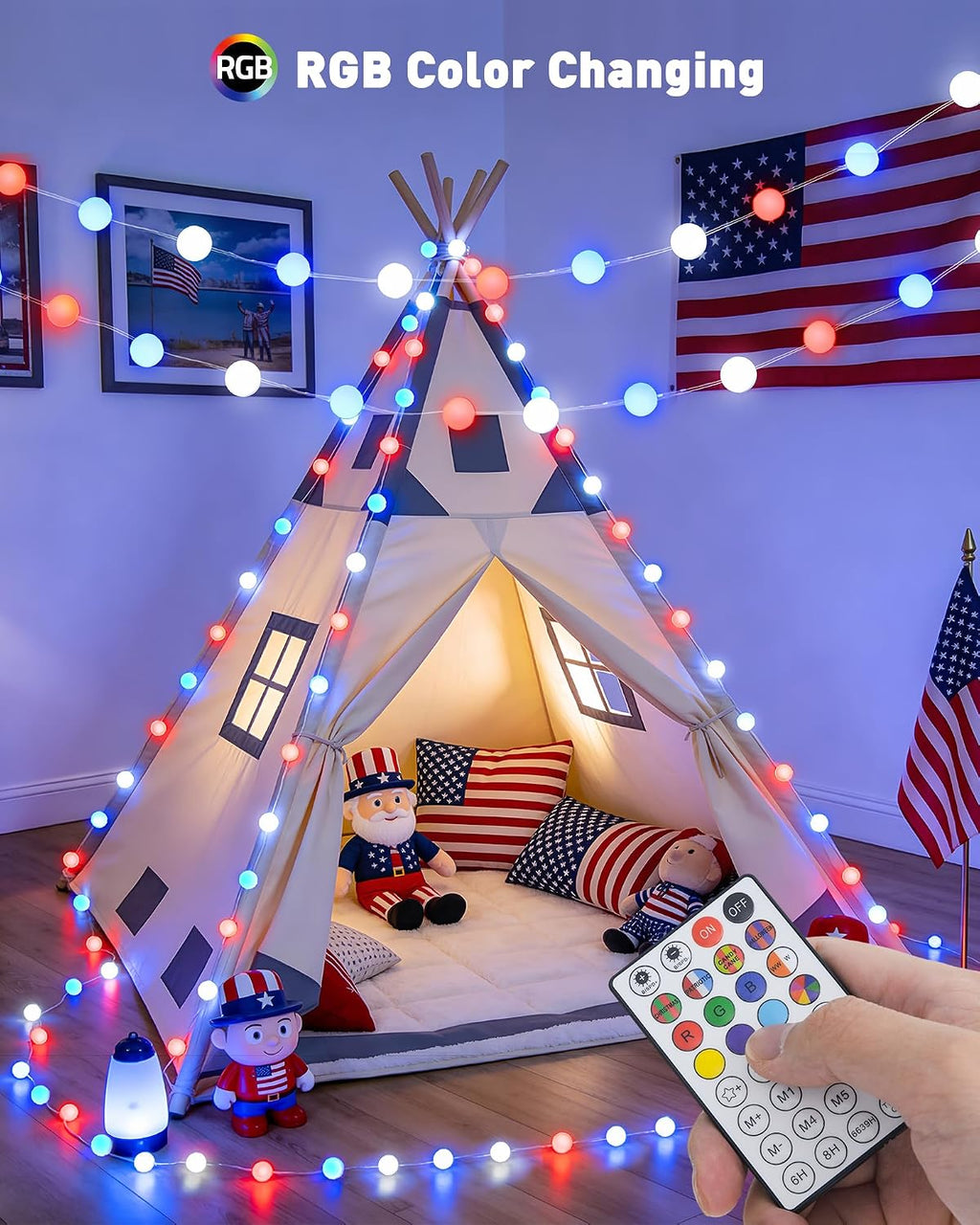 JMEXSUSS Smart Globe String Lights for Classroom Dorm, RGB Fairy Lights