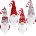 D-FantiX Gnome Christmas Ornaments Set of 4, Handmade Swedish Tomte Gnomes Plush Scandinavian Santa Elf Table Ornaments Christmas Tree Hanging Decoration Home Decor 2026