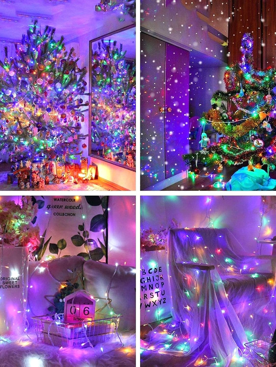 200 LED Christmas String Lights Outdoor Indoor, 66ft Connectable Stronger Clear Wire, Twinkle Fairy Lights Plug in with Remote for Christmas Tree, Bedroom, Classroom, Holiday Decorations(Multicolor)