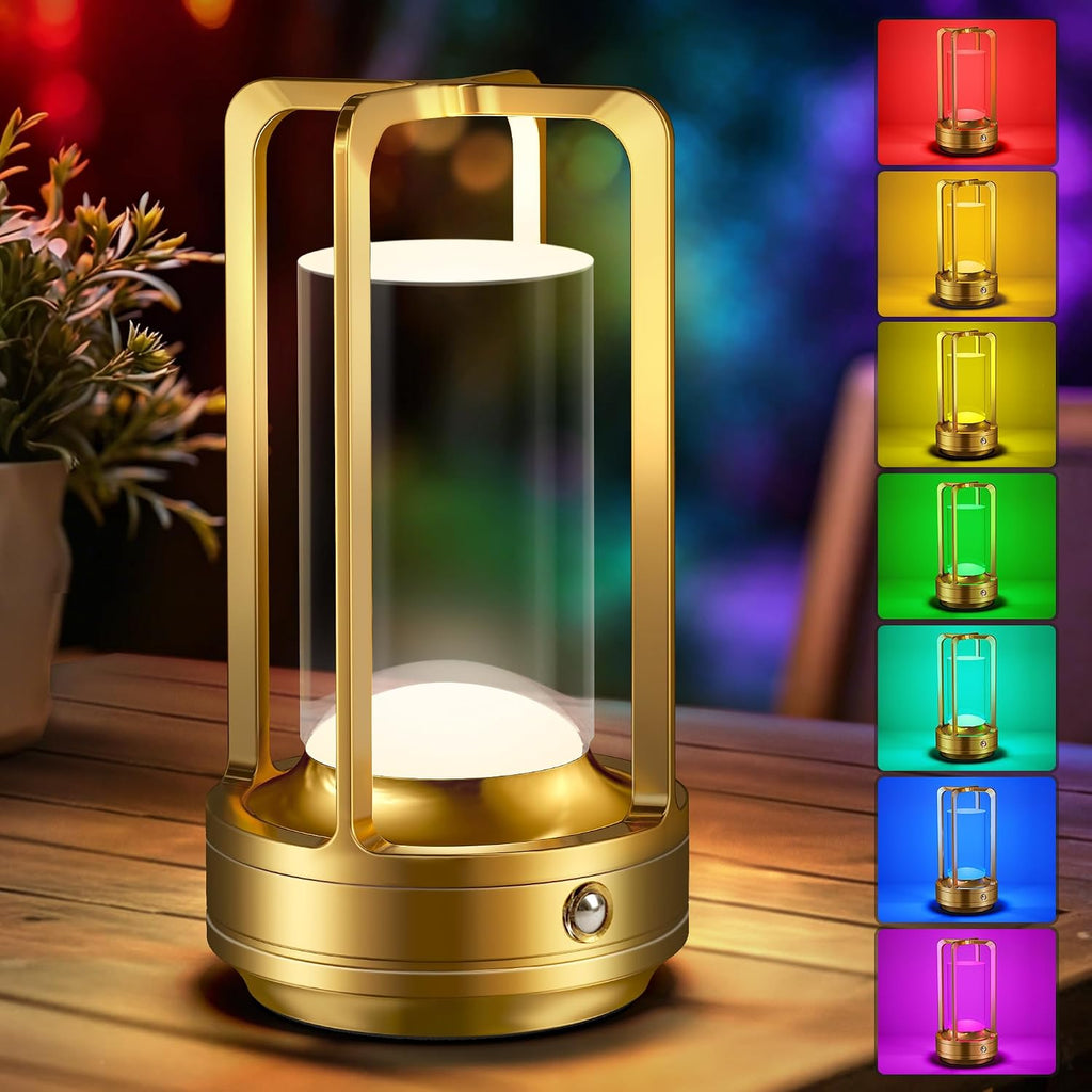 Portable Table Lamp for Outdoor Indoor Cordless Lamp with 10 RGB Colors