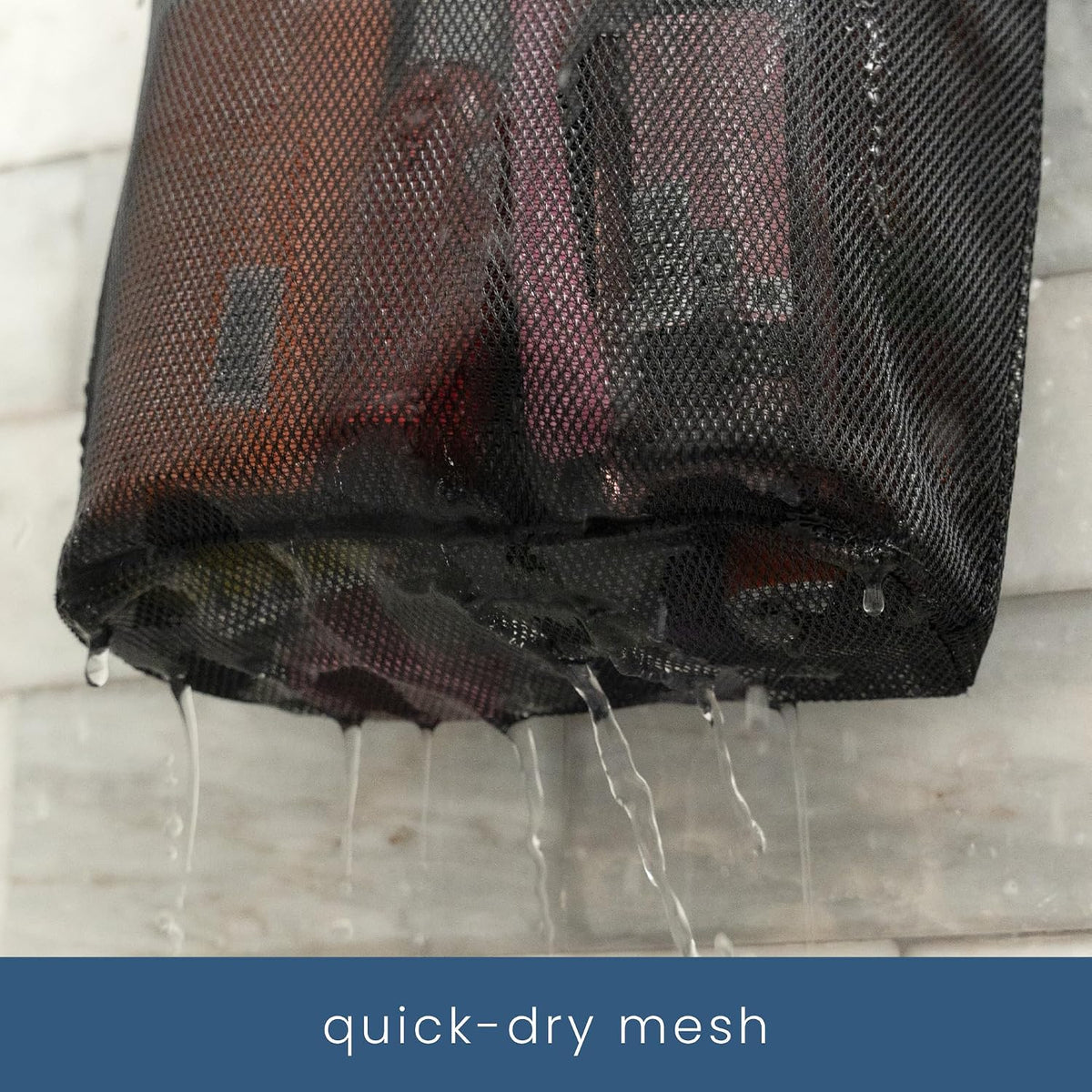 S&T INC. Mesh Shower Caddy, 10" x 10", Black and Grey