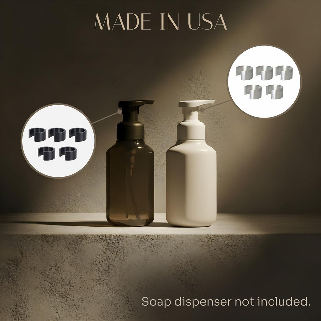 Flow Limiter Clips - Compatible with Bath & Body Works Foaming Soap Dispensers - Use 40% Less Hand Soap - Made in The USA - (5-Pack) (Cloud)
