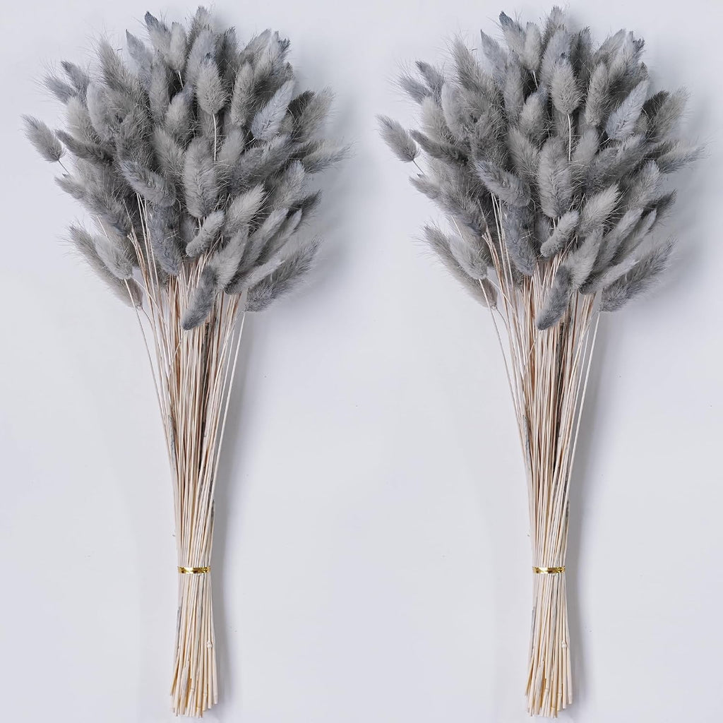 120 PCS Dried Pampas Grass Decor, 17-inch Pompas Floral, Dry Flowers for Decoration, Pampas Grass in Bulk Tall, Bunny Tails Dried Flowers for Boho Wedding Decor