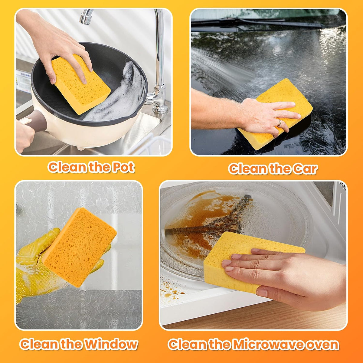 8-Count Pop Up Cellulose Sponges, Yellow