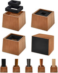 Wooden Bed Risers 3 Inch Heavy Duty, Support 2500 lbs, Brown