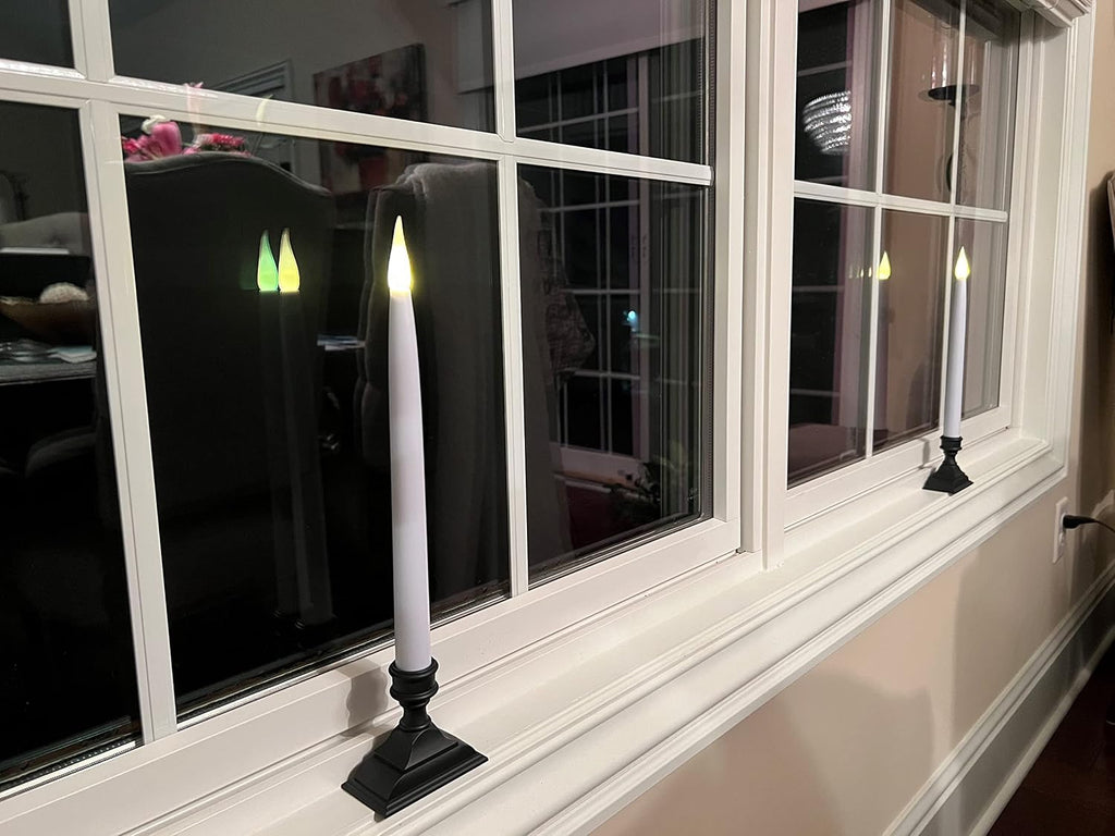 612 Vermont Battery Operated LED Taper Window Candles with Timer