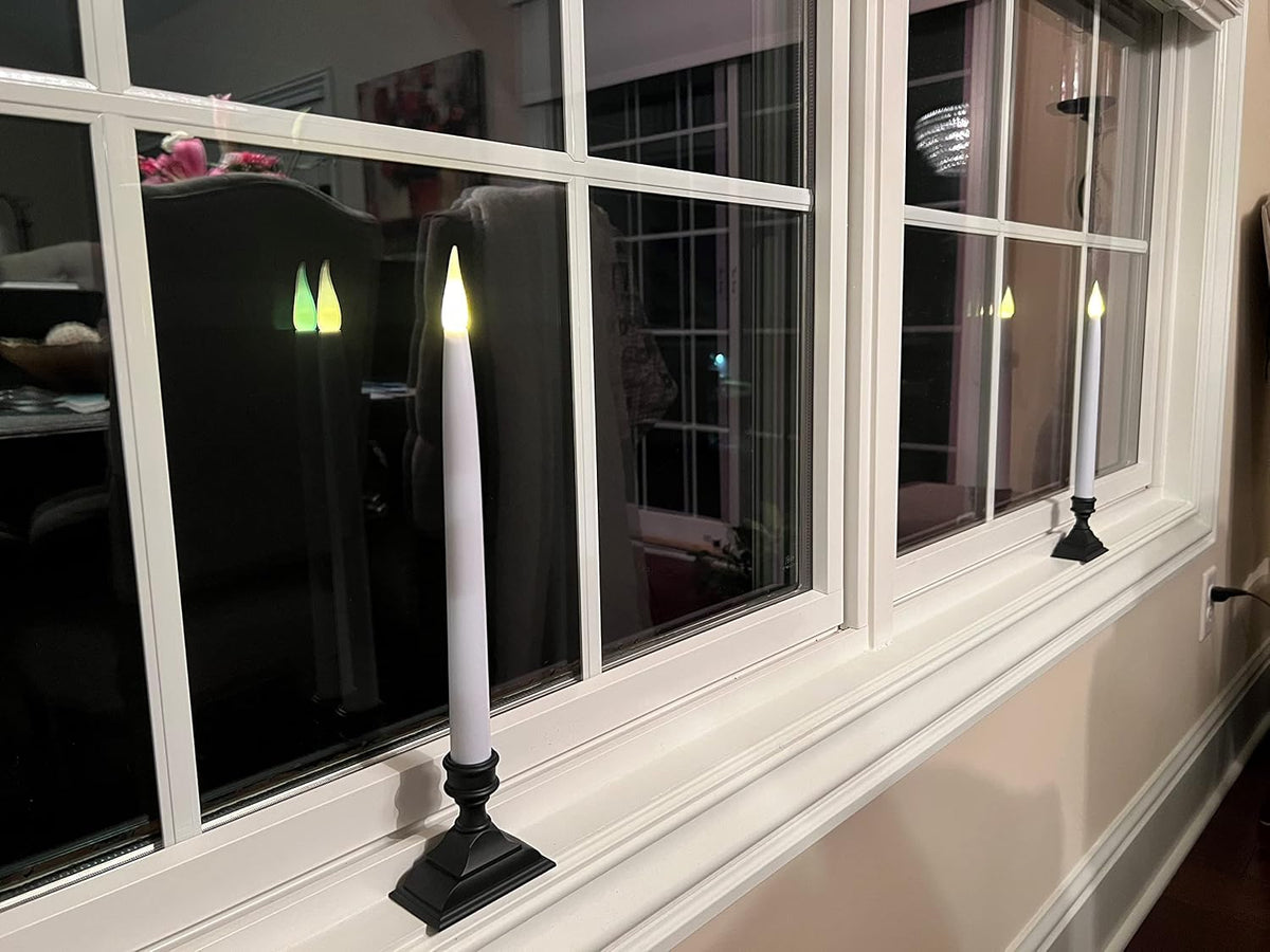 612 Vermont Battery Operated LED Taper Window Candles with Timer