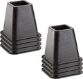 Simplify 2 Pack 6 inch 4 Pack Bed Risers | Raises Bed 6 Inches | Bedroom Storage | Easy to Use | Black