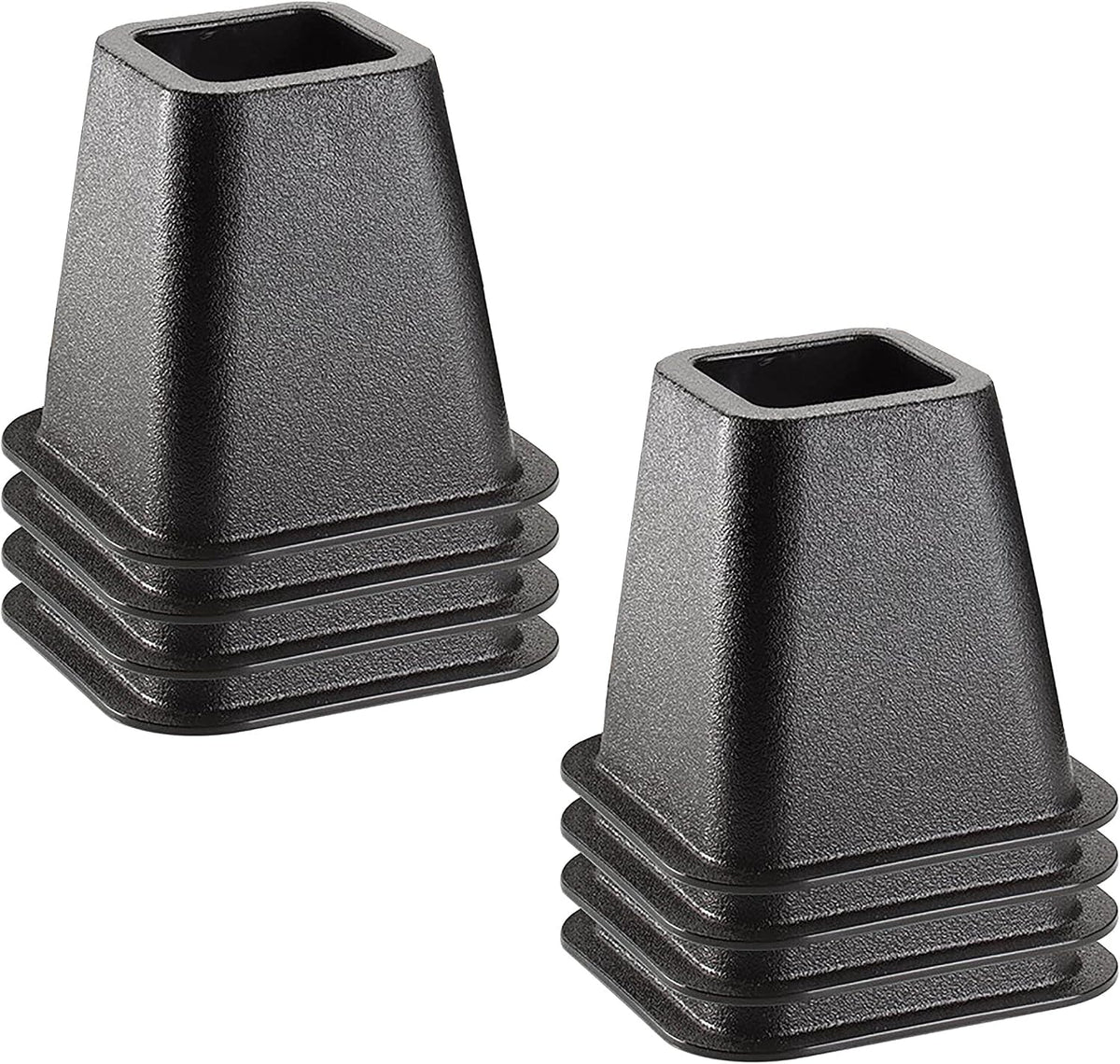 Simplify 2 Pack 6 inch 4 Pack Bed Risers | Raises Bed 6 Inches | Bedroom Storage | Easy to Use | Black