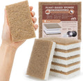 Metflavor Kitchen Sponges, 6 Count, Natural Sponge with Coconut Scrubber