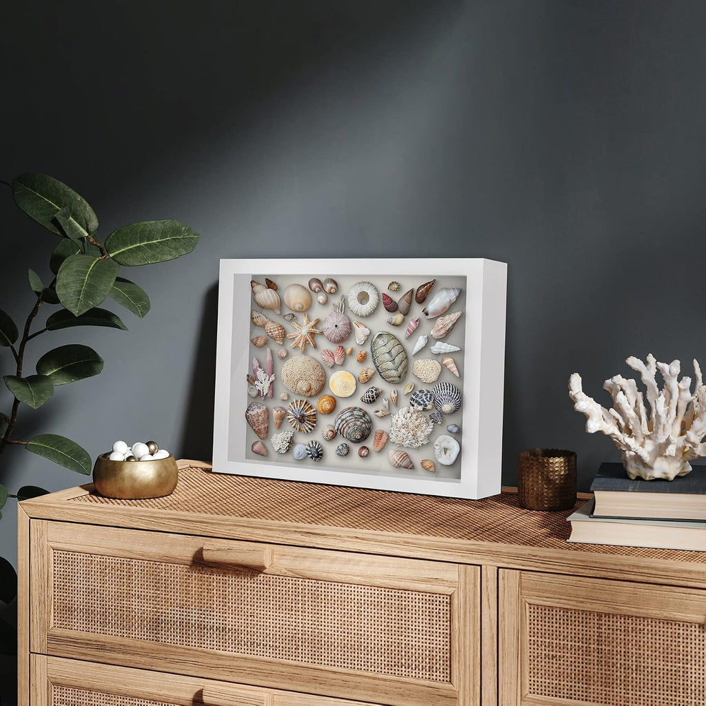 Americanflat 11x14 Shadow Box Frame - Engineered Wood - White