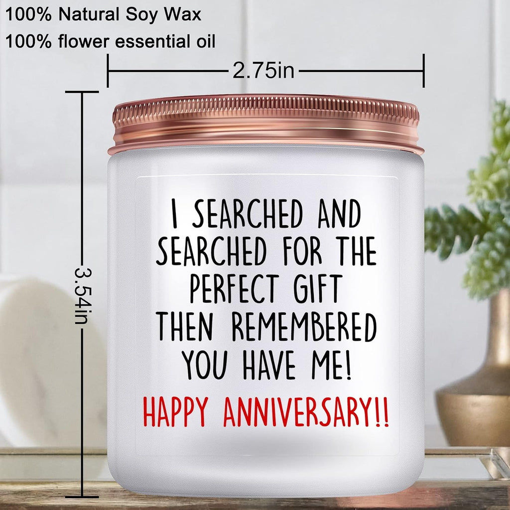 Happy Anniversary Candles Gifts for Women Her Him Couple, Lavender Candle