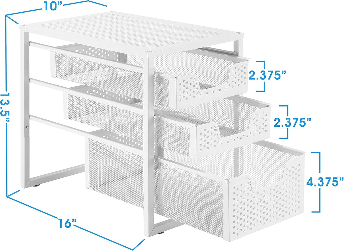 Simple Trending Under Sink Organizer 3-Tier with Sliding Storage Drawer