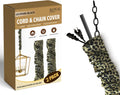 Royal Designs, Inc. Cord & Chain Cover 4 ft Silk Type Fabric, Chandelier Pendant Lighting Chain & Cable Management, Touch Fastener, Leopard Black - 2 Pack
