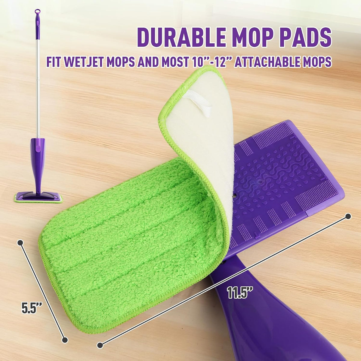 Reusable Mop Pads Refills for Swiffer WetJet, 8 Pack