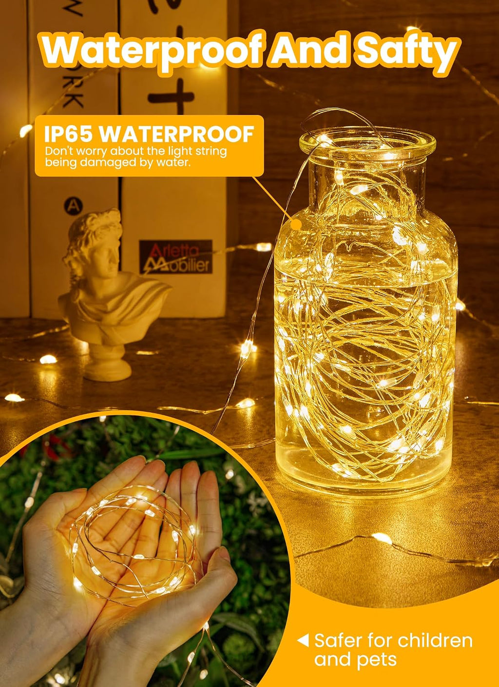 66FT 200 LED Fairy Lights Plug in with Remote, 8 Modes Twinkle Lights