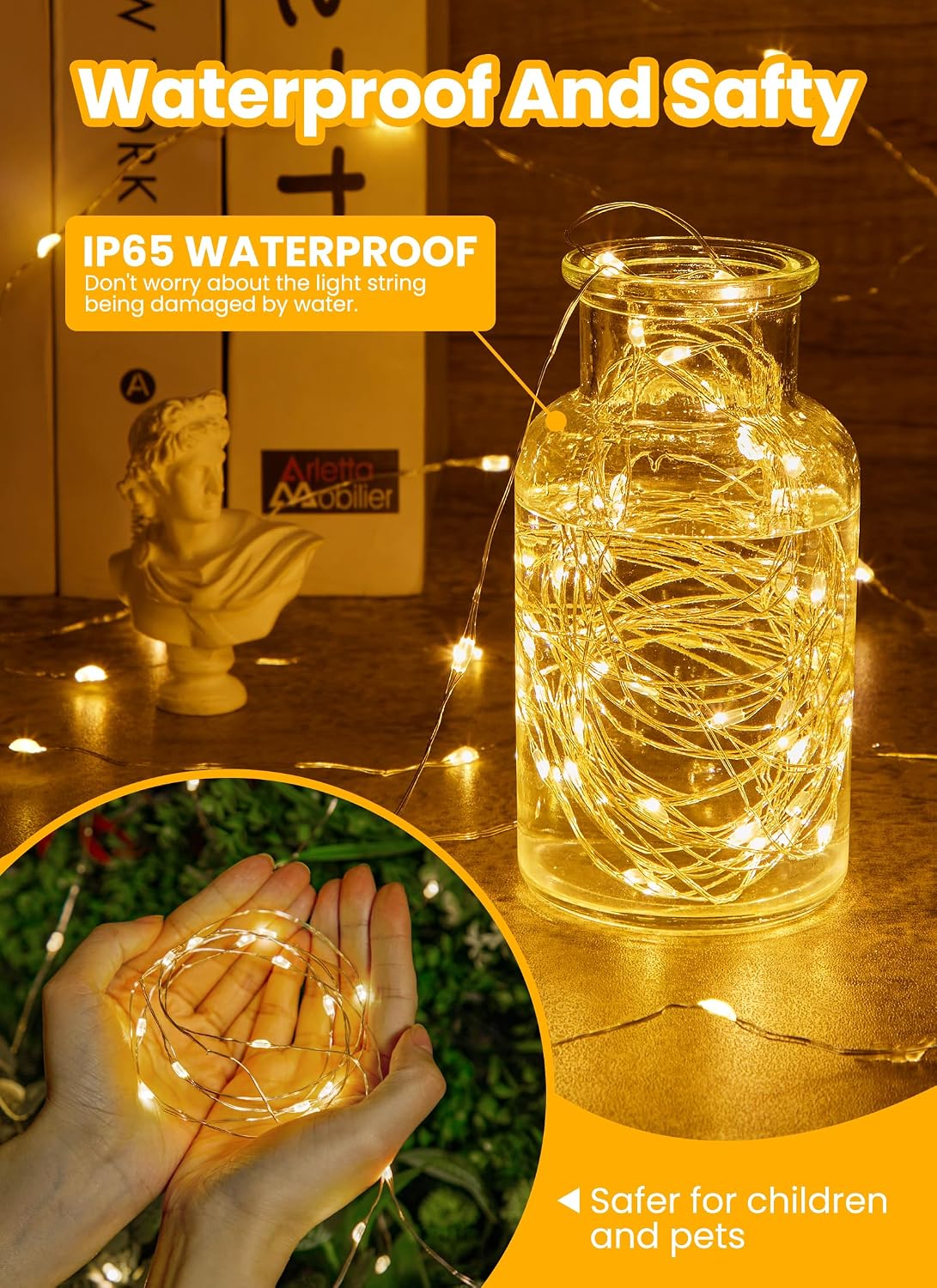 66FT 200 LED Fairy Lights Plug in with Remote, 8 Modes Twinkle Lights