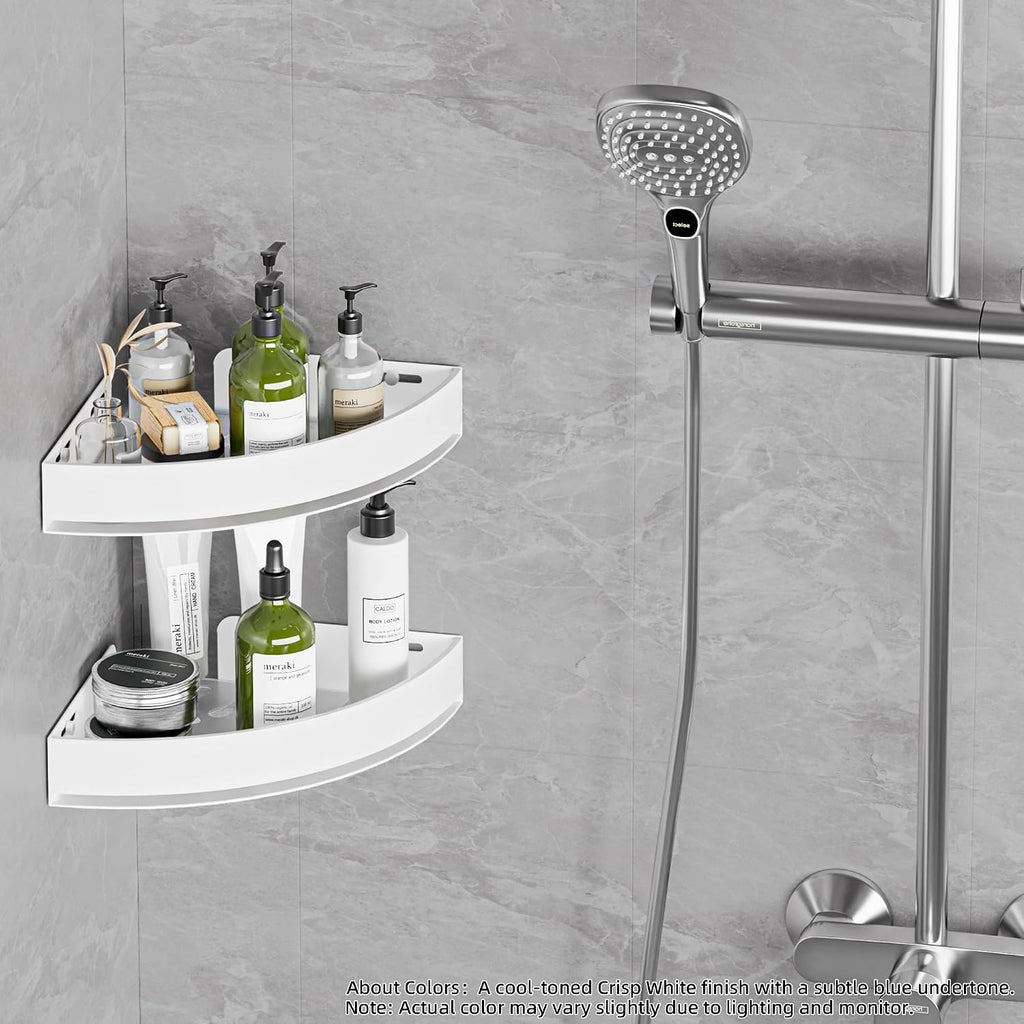 Wisfame Corner Shower Shelves Set of 2, Metal Shower Caddy No Drilling