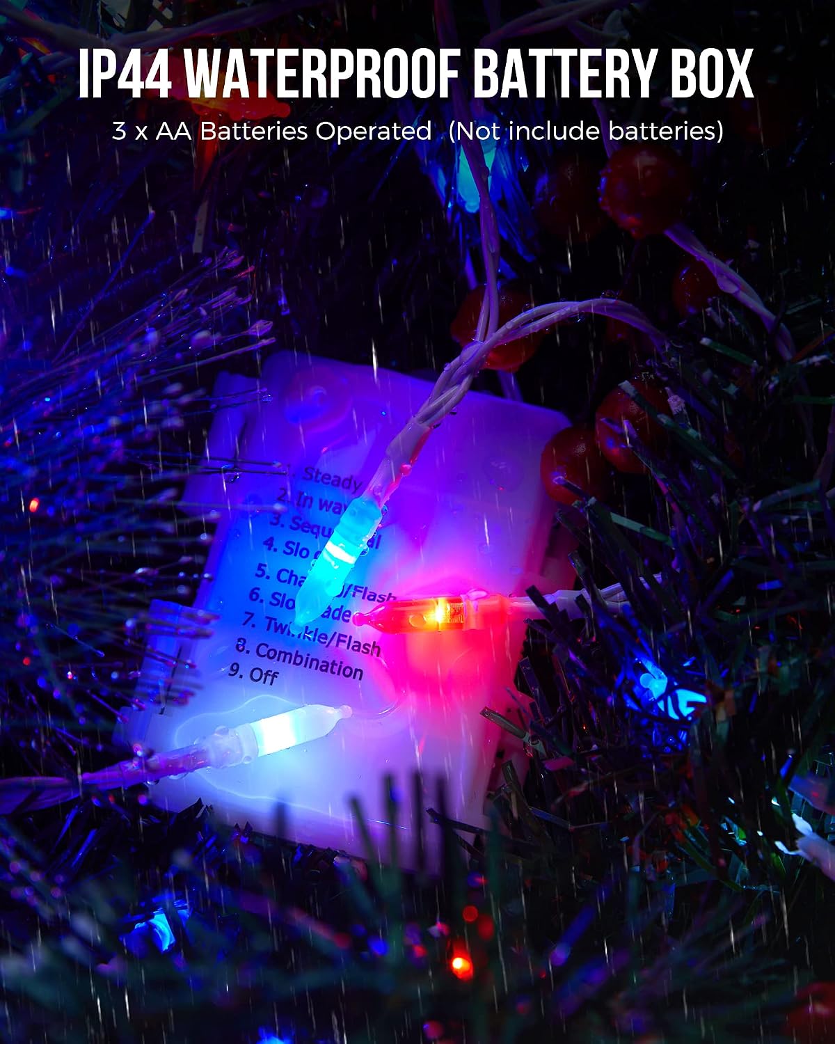 Red White Blue Battery Operated Mini String Lights 2 Pack 18 Feet 50 LED