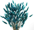 120pcs Bunny Tails Dried Flowers Pampas Grass Bouquet, Teal, 17 inch