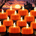 12 Pack Halloween Decorations Indoor Pumpkin Tea Lights Fall Home Decor