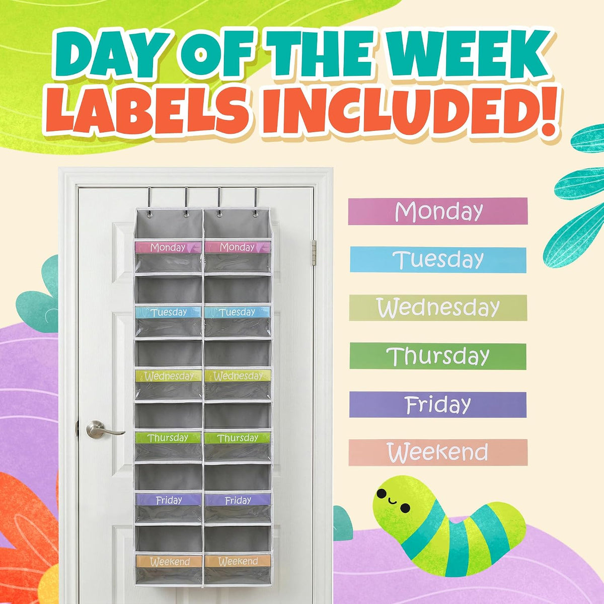 Weekly Clothes Organizer for Kids Closet Daily Outfit Storage 12 Shelf