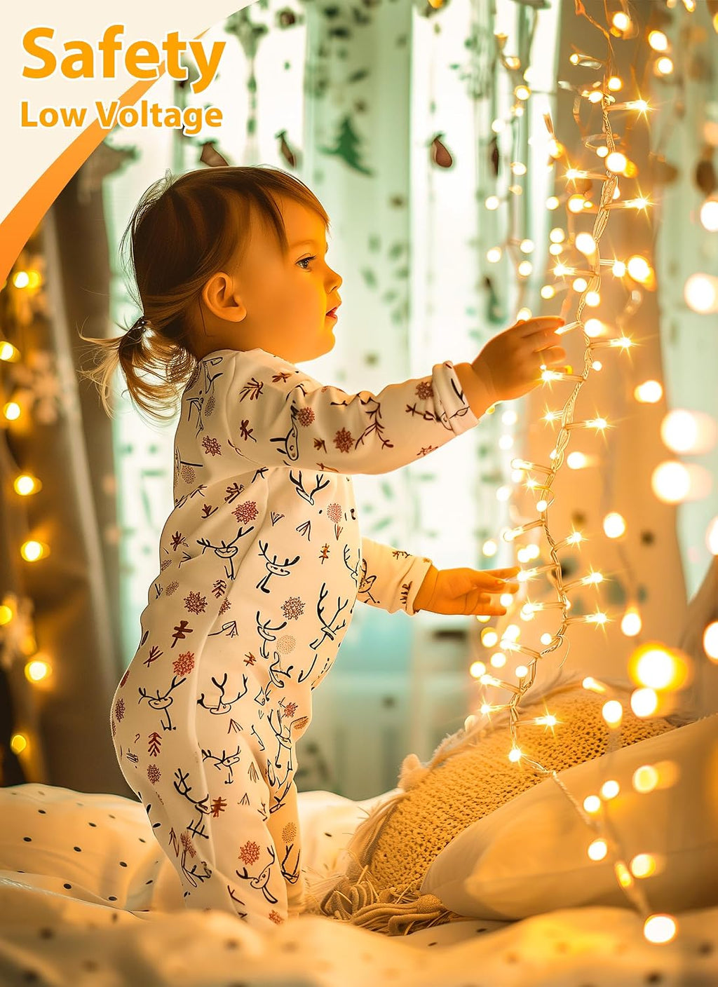 Minetom Christmas Tree Lights Outdoor - 200 LED 10 Ft Firecrackers String, 12 Modes Timer Waterproof Connectable Plug-in Twinkle Fairy Lights for Xmas Tree Garland Party