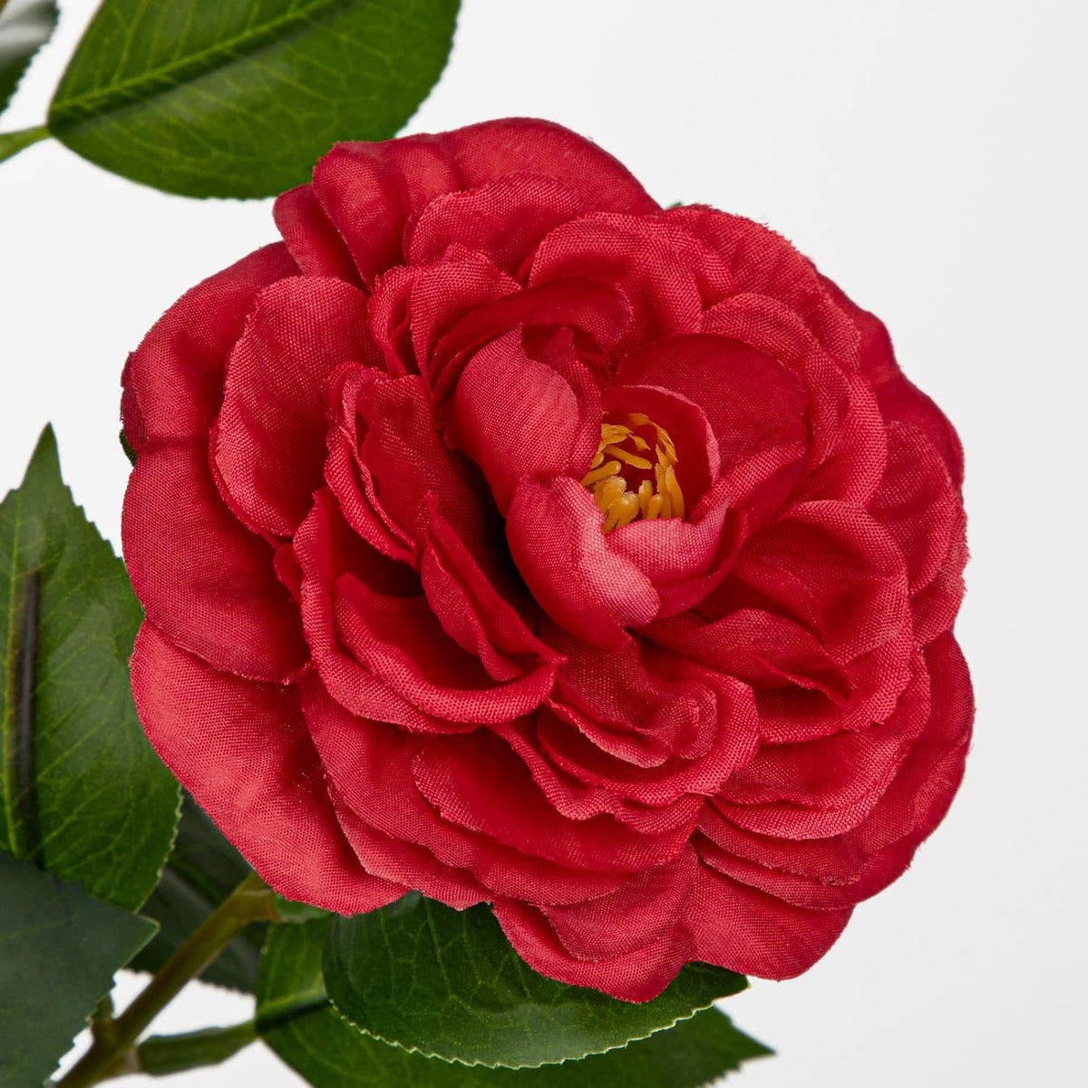 Hollyone Red Artificial Camellia Tree 23.6" Flower Plants Artificial Tree Small Faux Camellia Plant in Pot Greenery Potted Plant for Indoor Outdoor Porch Front Door Office Home Decor