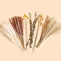 Natural Dried Pampas Grass Bouquet 78pcs 17inch Home Decor, White Pampas & Brown Pampas & Reed Grass & Bunny Tails Grass & Craspedia & Eucalyptus, Boho Wedding Decor Flowers Arrangement