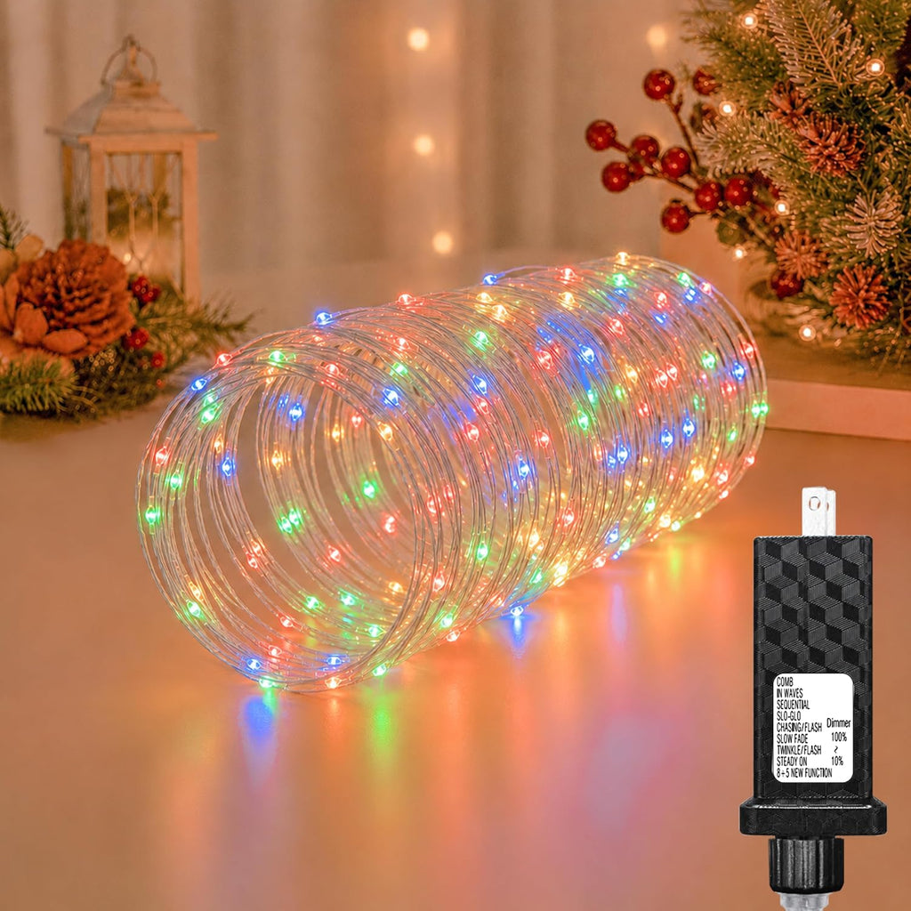 66FT 200 LED Plug in Fairy Lights with 13 Modes & Timer, Multicolor