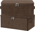ANMINY Fabric Storage Bins with Zipper Lids, 15"x10"x6", Coffee, 2 PCS