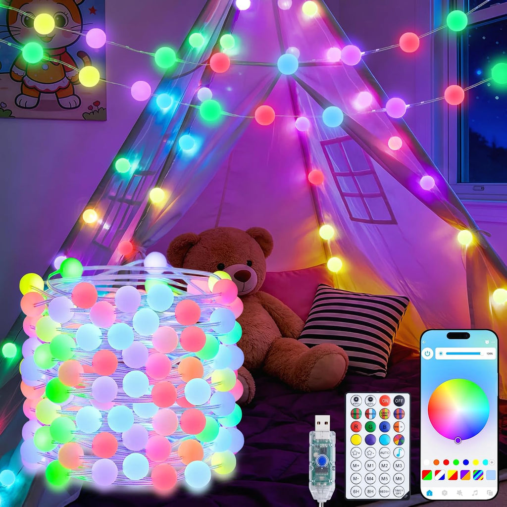 JMEXSUSS Smart Globe String Lights for Classroom Dorm, RGB Fairy Lights