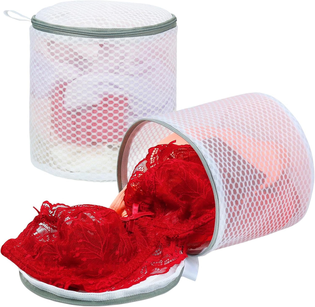 Vivifying Bra Laundry Bags, 2 Pack, 7 x 7.5 Inch Mesh Wash Bags