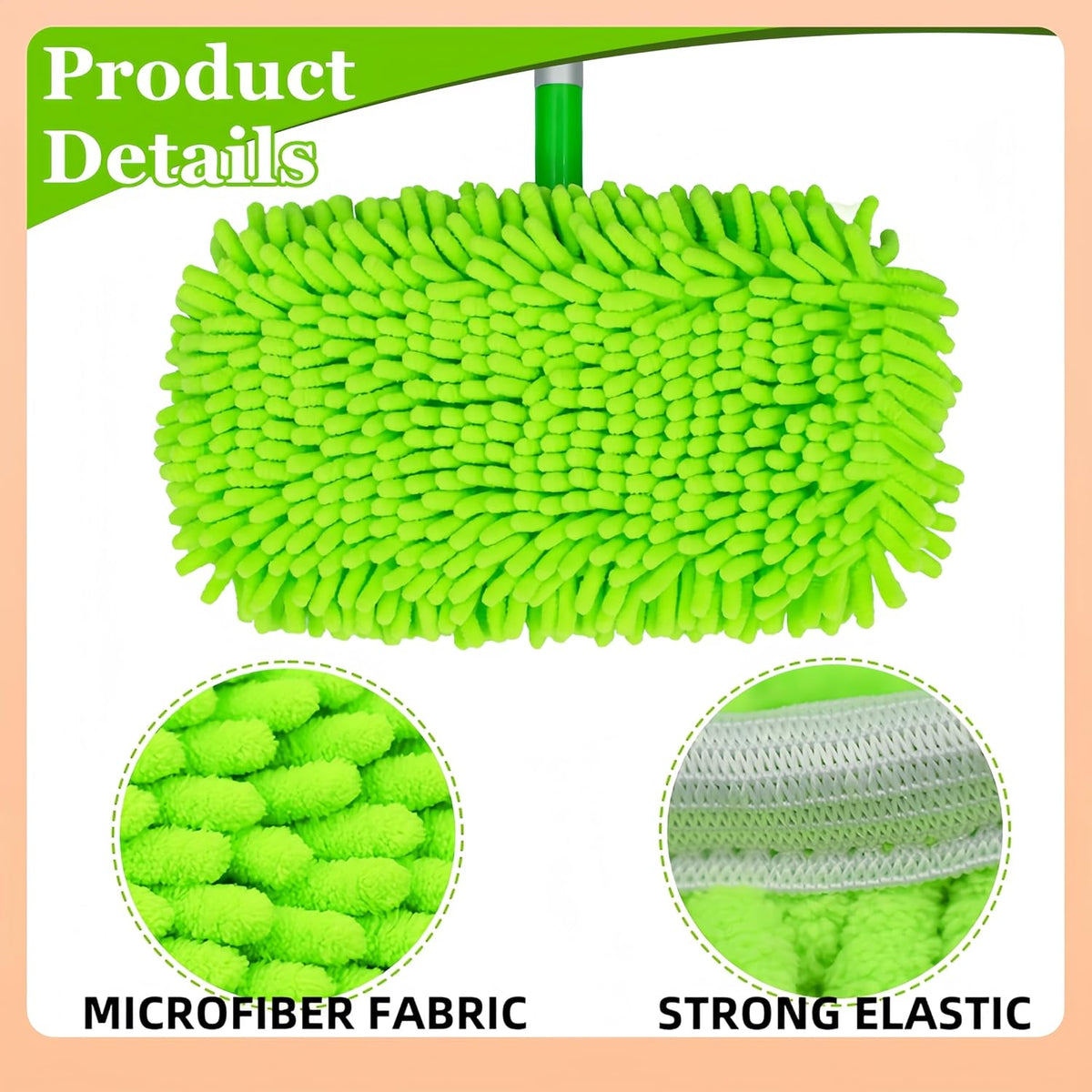 Reusable Chenille Mop Pads Compatible with Swiffer Sweeper,Mop Refills