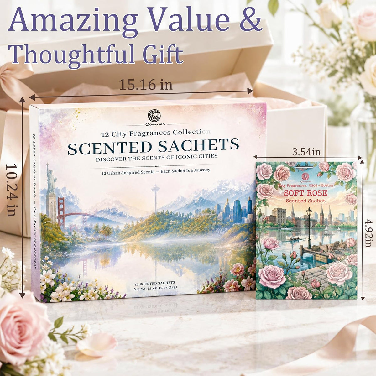Scented Sachets for Drawers & Closets, 12 Scents Variety Pack