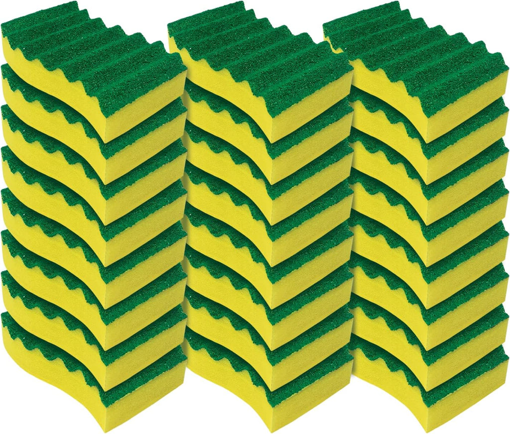 LOLA Heavy Duty Scrub Sponges, 24 Pack, Made in USA, Superior Sponge Lasts up to 4X Longer, Reusable Long Lasting, Next Generation Cleaning