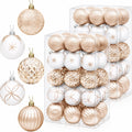2.5 Inch Christmas Ball Ornaments, 60-Piece Set, Champagne & White