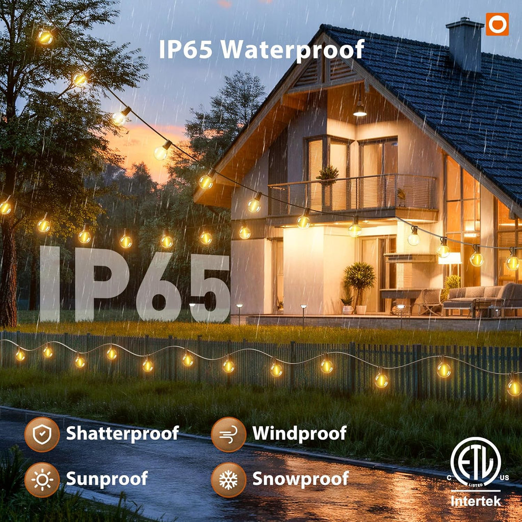 addlon Outdoor String Lights 200FT G40 with Remote 108 LED Waterproof Bulbs