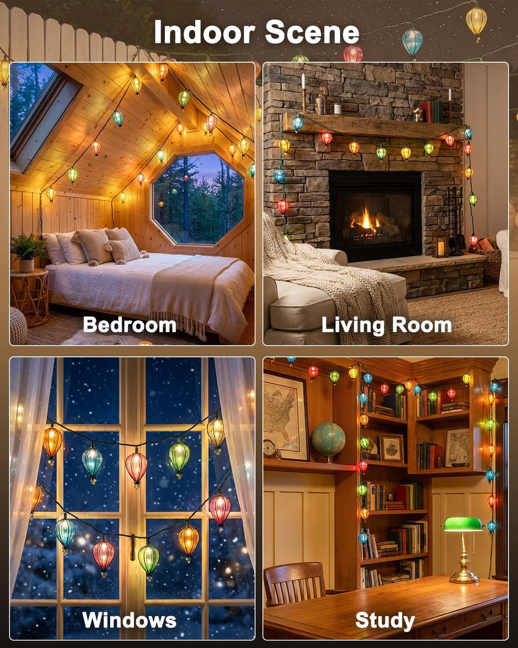 11FT Multicolor Outdoor String Lights, Decorative Patio Lights LED