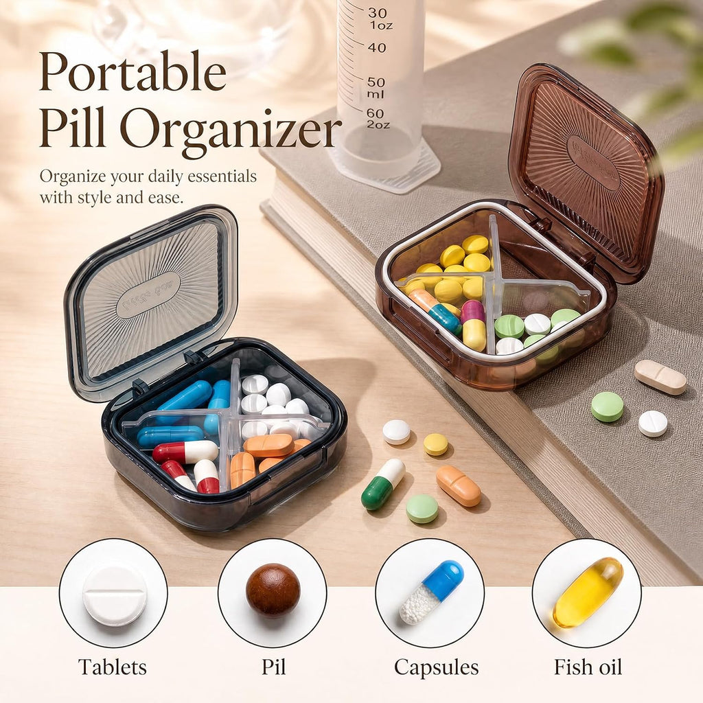 Kigley 4 Pcs Travel Swab Container with Lid,Classic Colors, 2.95 X 2.75 Inch