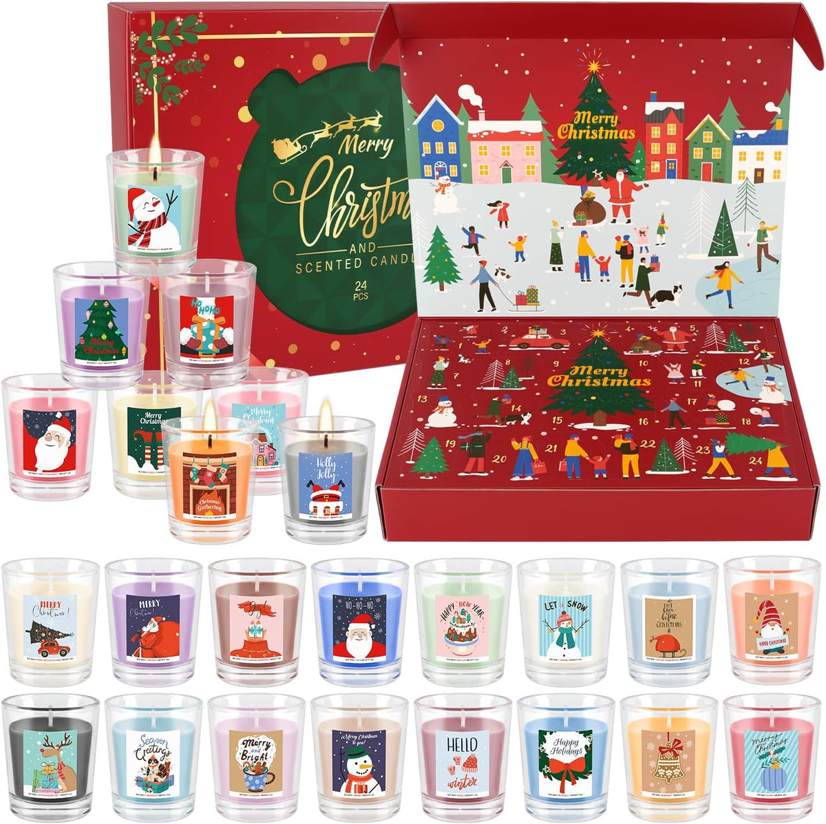 Candle Advent Calendar 2026, 24-Day Scented Candle Gift Set for Women