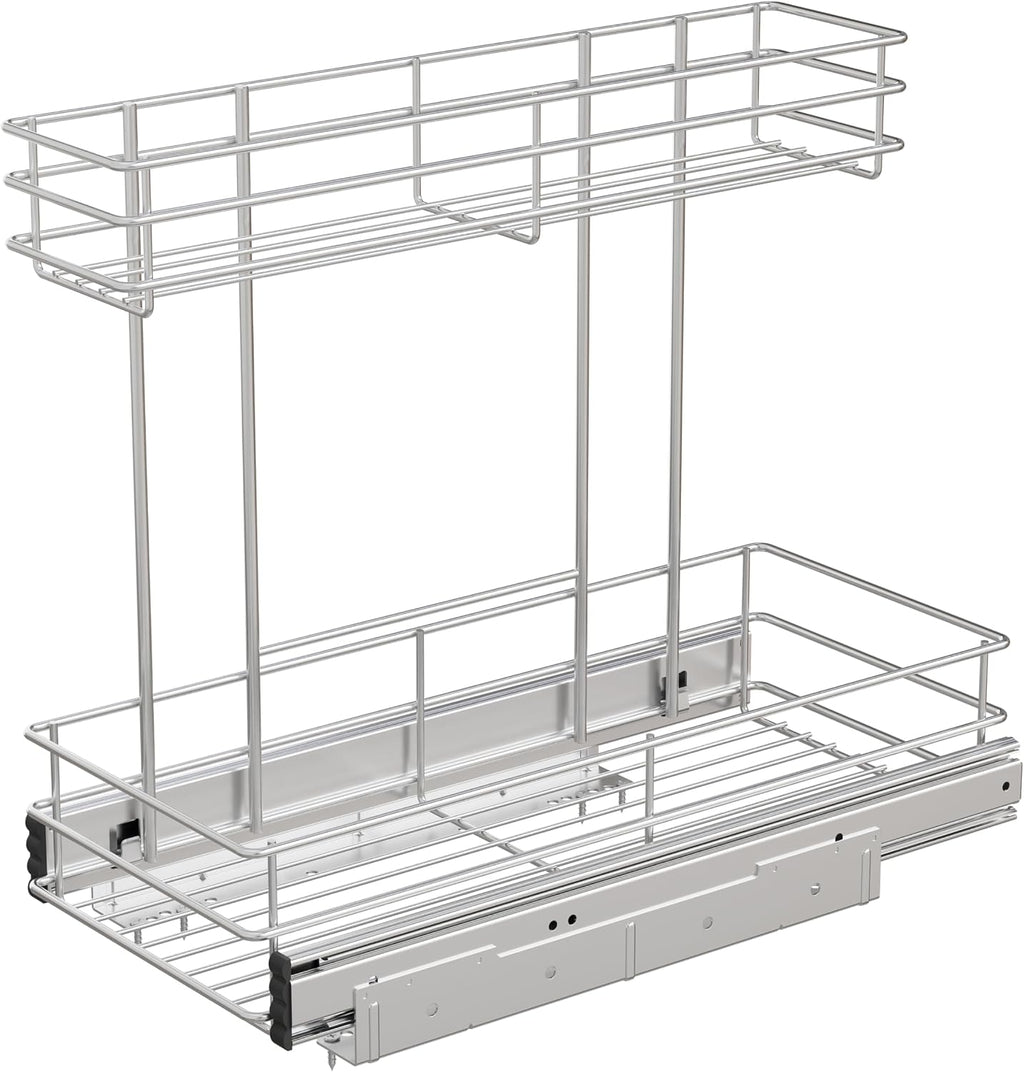 Under Sink Organizer 9" W X19 D, Pull Out Cabinet Organizer 2 Tier