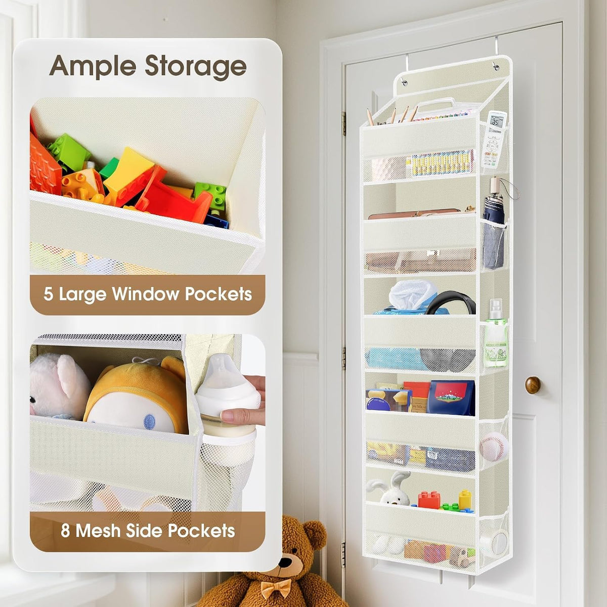 1Pack Over The Door Organizer Large Capacity Hanging Storage Room Organizer