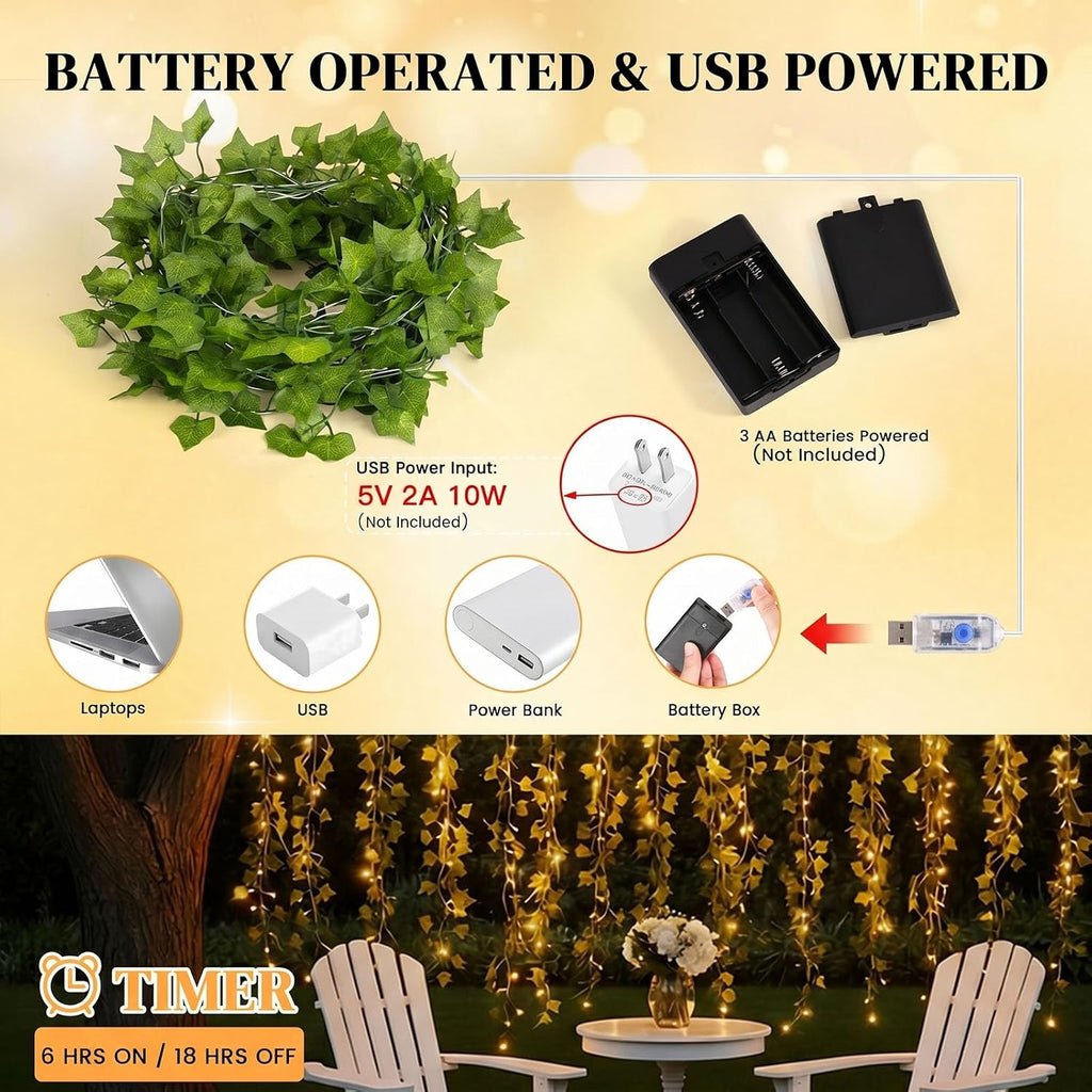 DomeStar Vine Lights, 300 LED Vines with Fairy Lights with Remote, Ambient