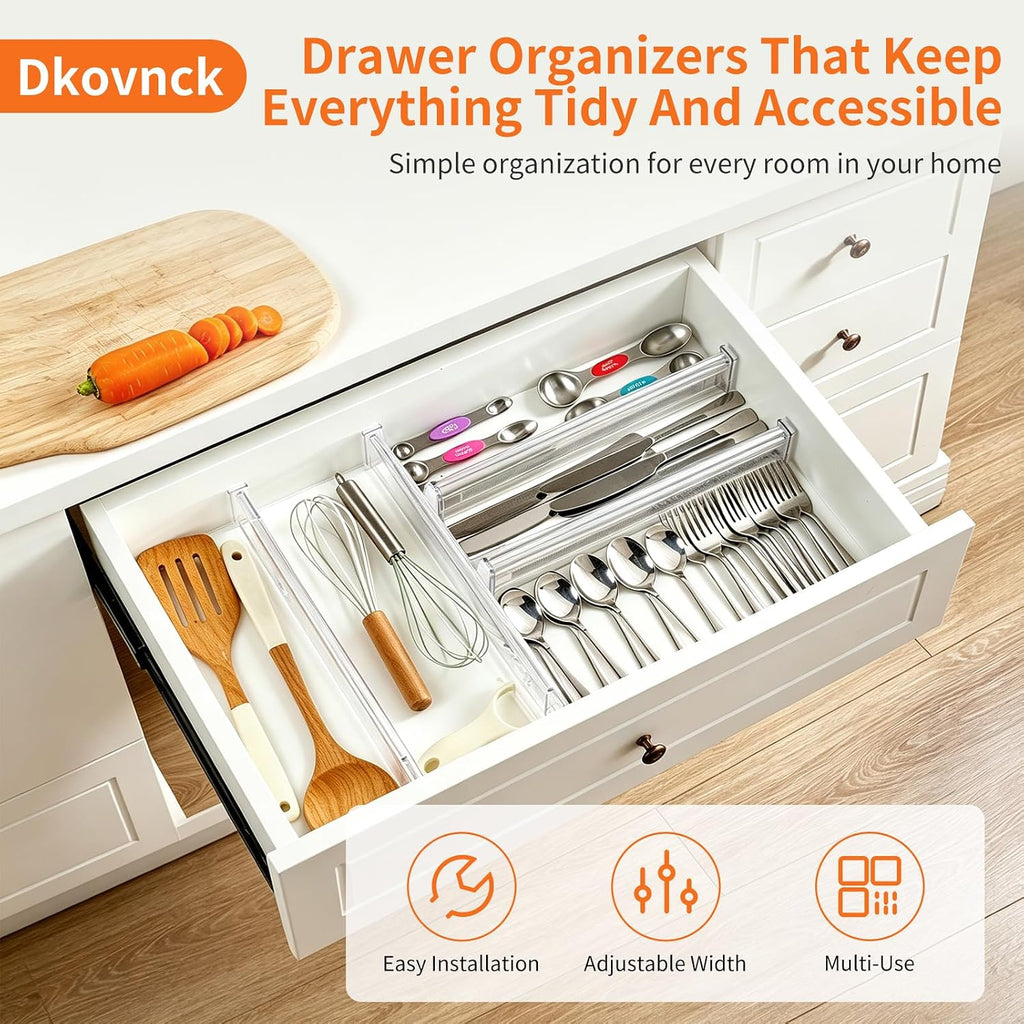 Adjustable Drawer Dividers 11.3-20in Organizer for Dresser (4)