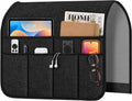 Armchair Caddy & Remote Control Holder for Couch & Recliner | Non-Slip Armrest Organizer with 6 Pockets for TV Remote, Phone, Tablet, Magazine & More, 19 x 35 Inches, Black