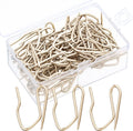 Outus 58 Pack Metal Curtain Hooks Pin On Drapery Hooks 1.2 x 1 Inch for Window,Door,Shower Curtain (Champagne Gold)